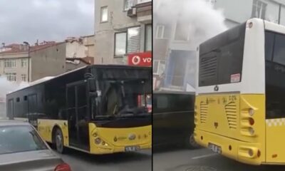 Arızalanan İETT otobüsünü gören vatandaşların şaşkınlığı! ”Sinek ilaçlama aracı sandık!.”