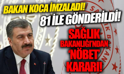 Fahrettin Koca’dan 81 ile “Uzmanlık Eğitimi Görenlerin Nöbet Hizmetleri” başlıklı yazı..