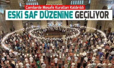 Diyanet’ten cemaatle namazda mesafe kuralını kaldıran genelge..