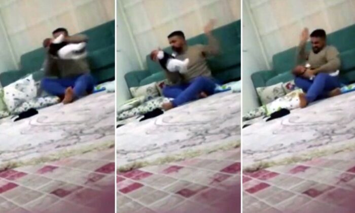 3 aylık bebeği öldüresiye döven bu şerefsiz iti asın!.