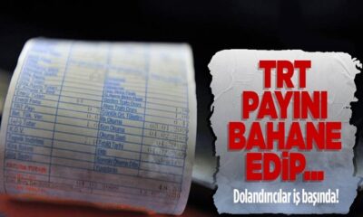 TRT payı faturalardan kalktı dolandırıcılar harekete geçti!. Alacaklı fatura tuzağı..