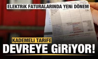 Elektrik faturalarında kademeli tarife dönemi..