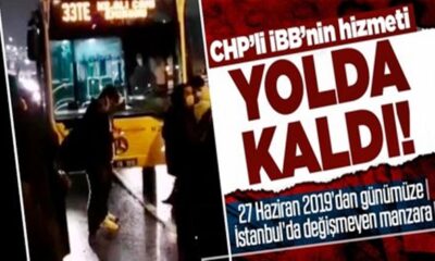İstanbul’da sıradan bir gün.. İETT aracı bozuldu yolcular otoban kenarında bekledi!.
