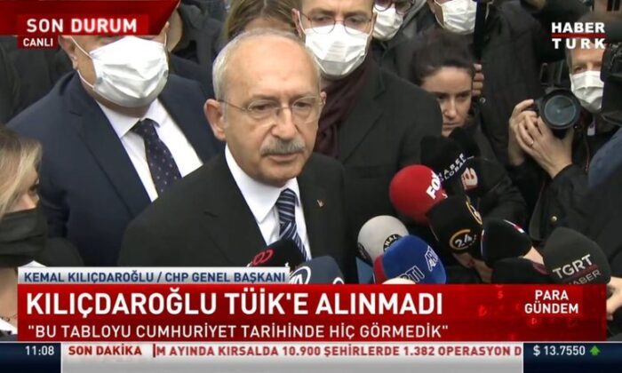 TÜİK’e baskına giden Kılıçdaroğlu kapıdan içeri sokulmadı!.