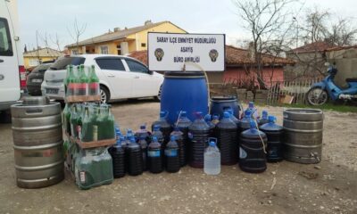 Tekirdağ’da 480 litre sahte içki ele geçirildi!.