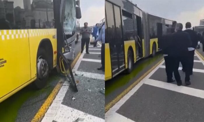 Beylikdüzü’nde iki metrobüs çarpıştı!.