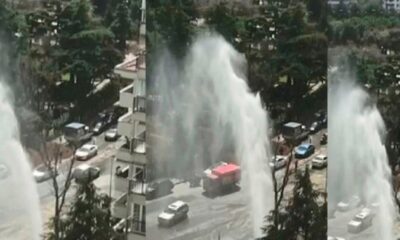 Kadıköy’de İSKİ’ye ait su borusu patladı!.