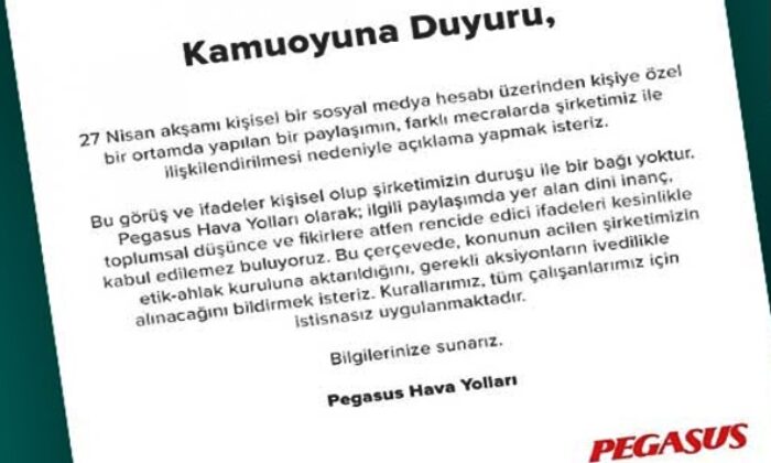 Pegasus, Kadir Gecesi yapılan alkollü rezaletle ilgili açıklama yaptı!.