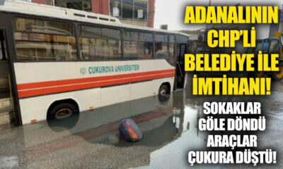 Klasik CHP belediyeciliği! Adana’da su borusu patladı, sokaklar göle döndü, asfalt çöktü!.