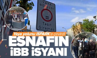 Ümraniye’de İBB yaya yolunu İSPARK’a çevirdi, esnaf isyan edip yolu saksılarla kapattı!.