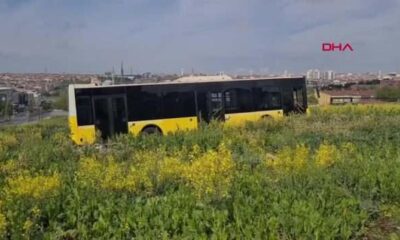 Sultangazi’de İETT otobüsü araziye uçtu, ekinleri zarar gören kadın isyan etti!.