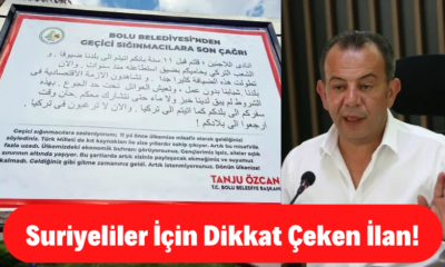 CHP’li Tanju Özcan’dan Suriyeli sığınmacılar için Türkçe ve Arapça ilan!.