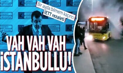 İstanbul’da yine İETT krizi! Yolda kalan otobüsten dumanlar çıktı!.
