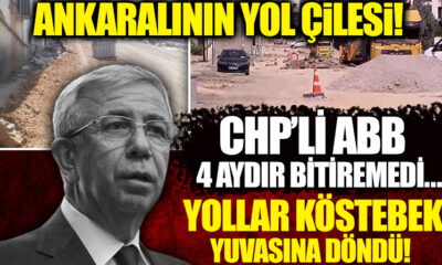 Ankara Büyükşehir Belediyesi’nin aylardır bitiremediği yol çalışmasına vatandaşlar isyan etti!.