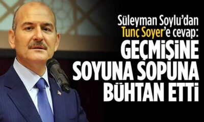 Süleyman Soylu’dan Tunç Soyer’e tepki! “Geçmişine soyuna sopuna bühtan etti!.”