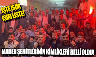 İşte Bartın Amasra maden ocağı patlamasındaki 41 şehidimizin isim listesi..