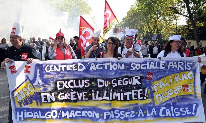Fransa’da yüksek enflasyon protestosu..