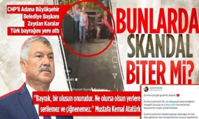 Adana’da Cumhuriyet Bayramı kutlaması(!) Zeydan Karalar Türk Bayrağı’nı yere fırlattı!.