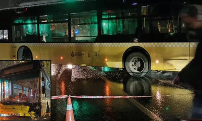 Kontrolden çıkan İETT otobüsü kaza yaptı!.
