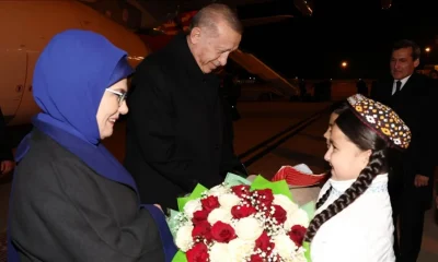 Cumhurbaşkanı Erdoğan Türkmenistan’da..