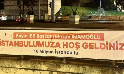 Vatandaşlar başkanı ti’ye aldı! İmamoğlu için “İstanbul’a hoşgeldin” pankartı asıldı!.