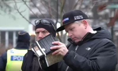 İslam düşmanı şerefsiz Paludan, polis korumasında Kur’an-ı Kerim’i yaktı!.