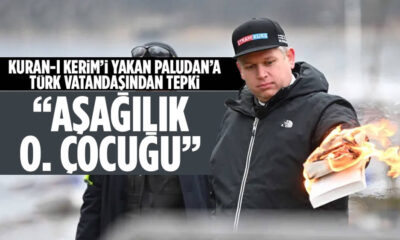 Kur’an-ı Kerim’i yakan şerefsiz Rasmus Paludan’a Türk kadınından sert tepki! “Aşağılık o… çocuğu!” (video haber)