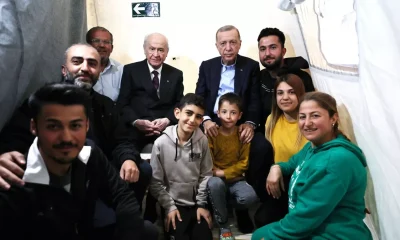 Cumhurbaşkanı Erdoğan ve Devlet Bahçeli depremzedeleri ziyaret etti!.