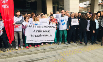 Taksim Eğitim ve Araştırma Hastanesi’nde Cerrahpaşa protestosu..