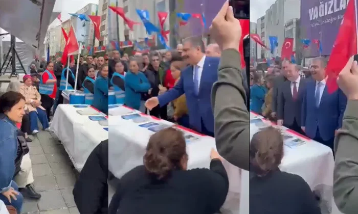 CHP’lilerden büyük saygısızlık! CHP standını ziyaret eden Fahrettin Koca’nın uzattığı elini havada bıraktılar!.