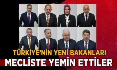 Türkiye’nin yeni bakanları Meclis’te yemin etti!.