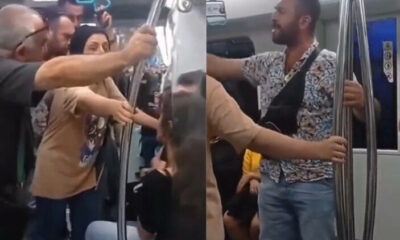 Marmaray’da rezillik! Öpüşen çifte yolcudan sert tepki..