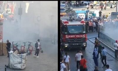 Otobüslerden sonra şimdi de yürüyen merdivenler yanmaya başladı!.