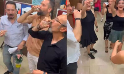 Okulda şampanya patlatıp kadeh tokuşturan öğretmenler görevden uzaklaştırıldı!.